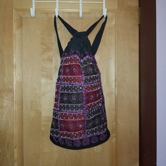 Boho Beaded Floral Cinch Backpack - Picture 1 of 3